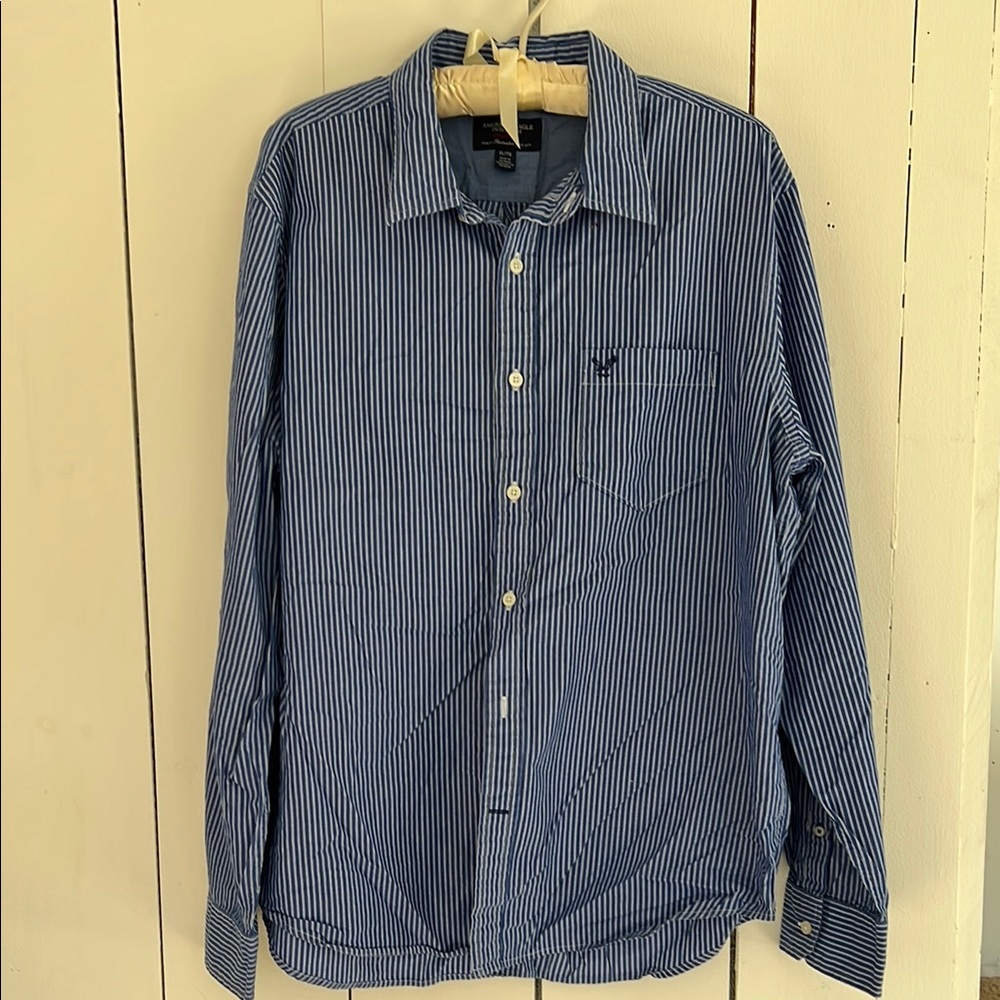 Men's Blue Striped Shirt